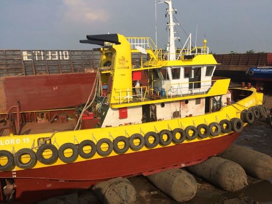 คุณภาพ D1.5m * L18m เรือเปิดตัวถุงลมนิรภัยพร้อมใบรับรอง ISO9001 และ ISO17357 โรงงาน